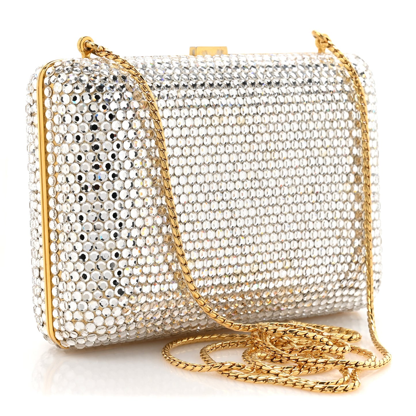 Swarovski Crystal Minaudiere Clutch Silver Gold