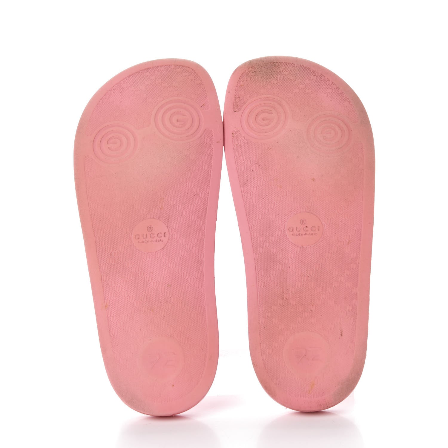 Gucci Rubber GG Monogram Perforated Womens Slide Sandals 36 Rose Box 5 of 10