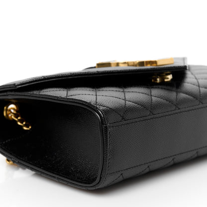 Saint Laurent Grain De Poudre Textured Mixed Matelasse Triquilt Small Monogram Satchel Black 10 of 11
