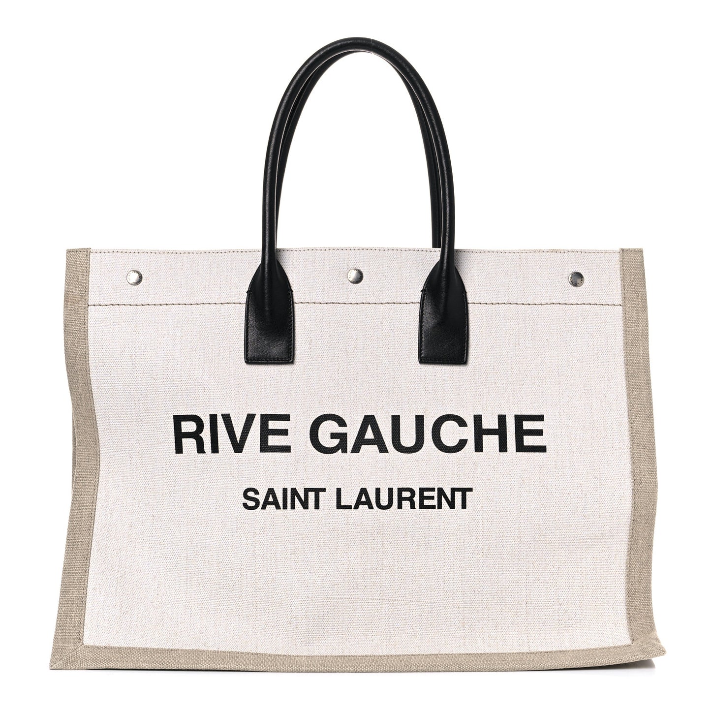 Linen Calfskin Rive Gauche Tote Optic White
