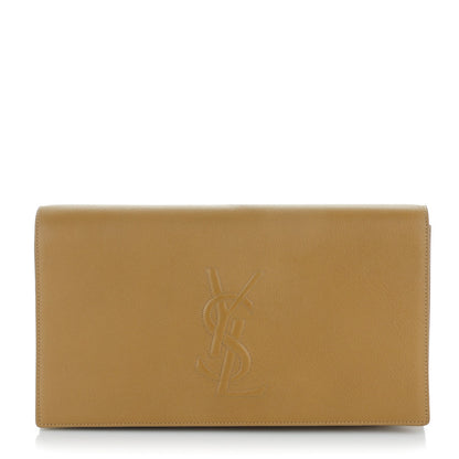 Saint Laurent Calfskin Monogram Large Belle De Jour Clutch Beige 1 of 7