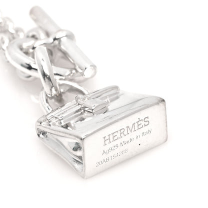 Hermes Sterling Silver Kelly Charm Pendant Necklace 6 of 7