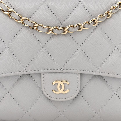 Chanel Caviar Quilted Phone Holder Wallet on Removable Chain Grey 12 of 16