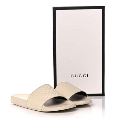 Gucci Microguccissima Mens Slide Sandals 11 Ivory 12 of 12