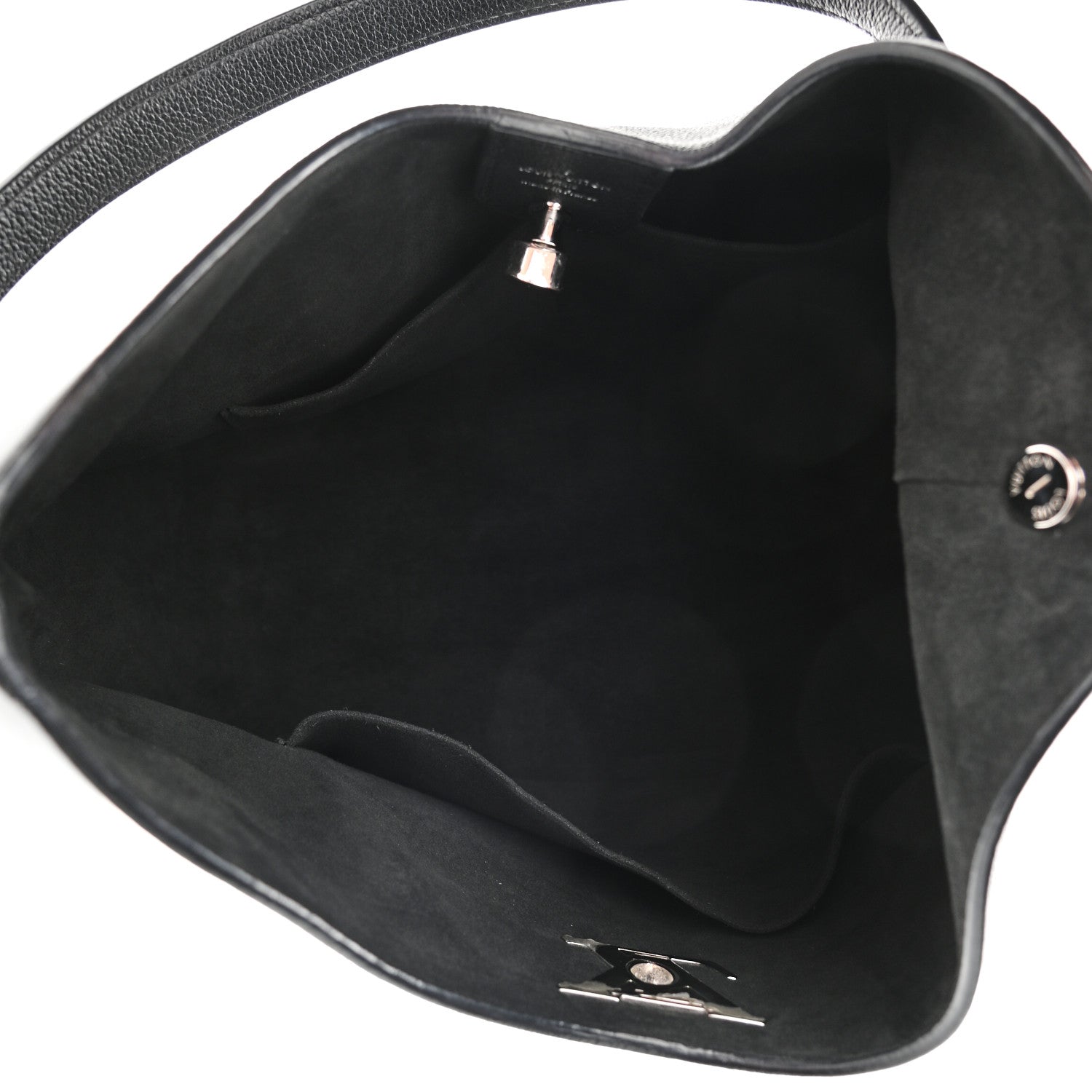 Louis Vuitton Calfskin Lockme Hobo Black 5 of 14