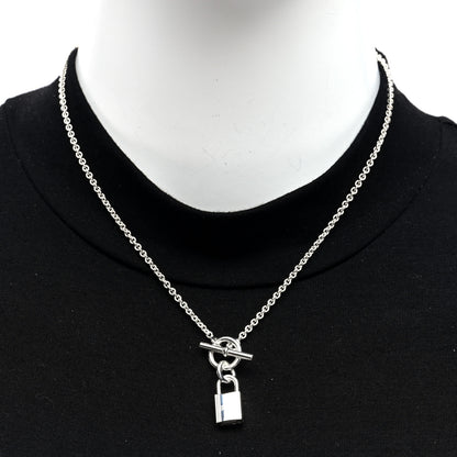 Hermes Sterling Silver Cadenas Kelly Lock Pendant Necklace 2 of 6