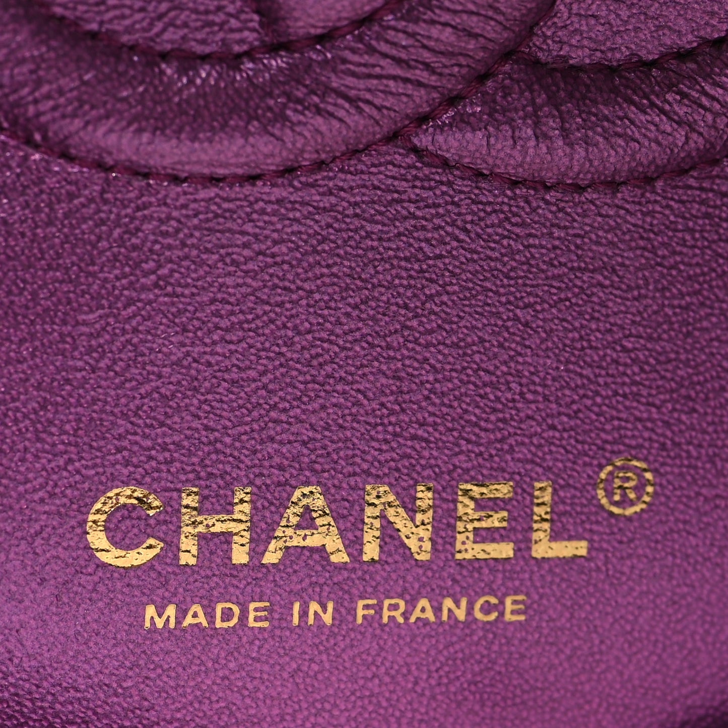 Iridescent Lambskin Quilted Medium Double Flap Purple