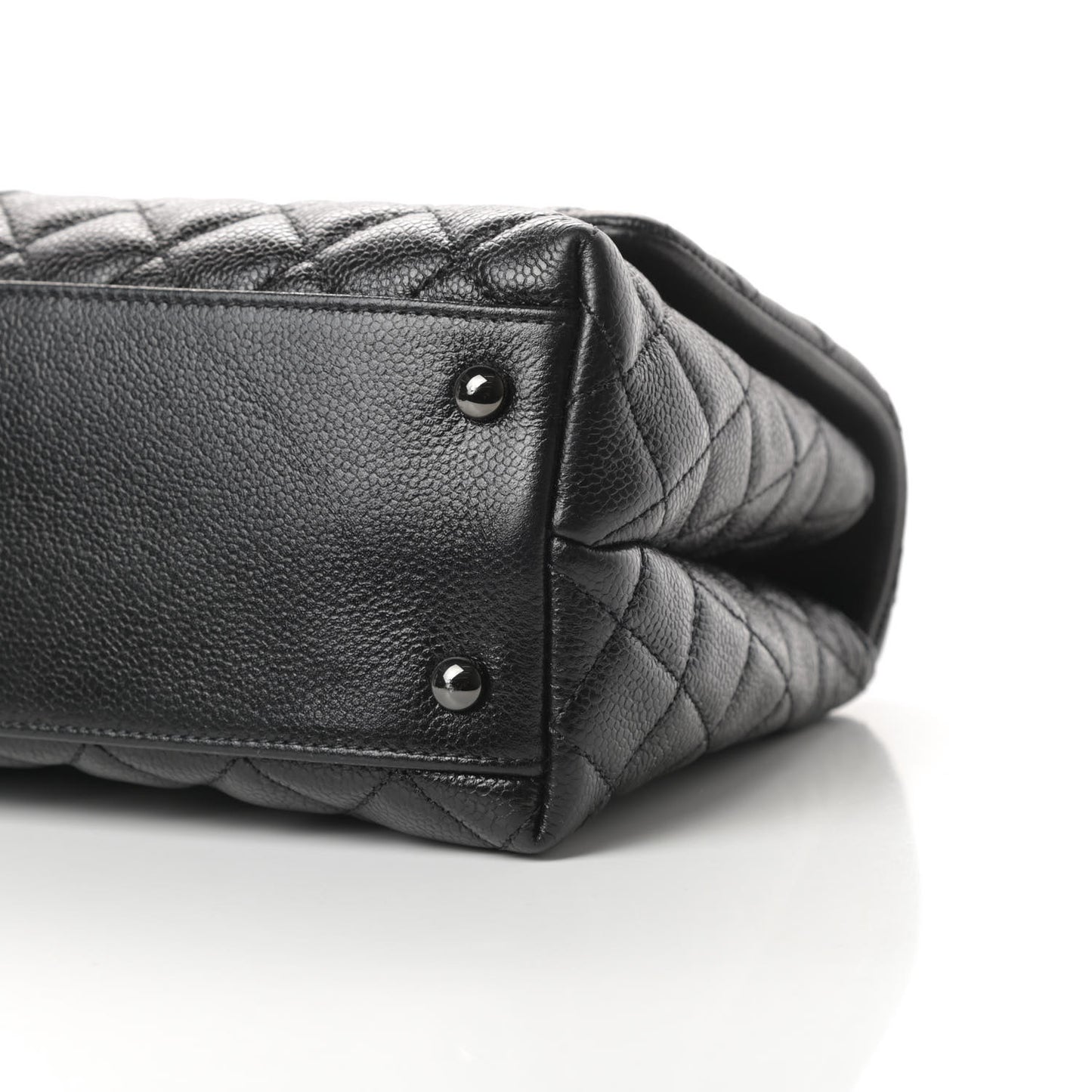 Caviar Quilted Small Coco Handle Flap So Black