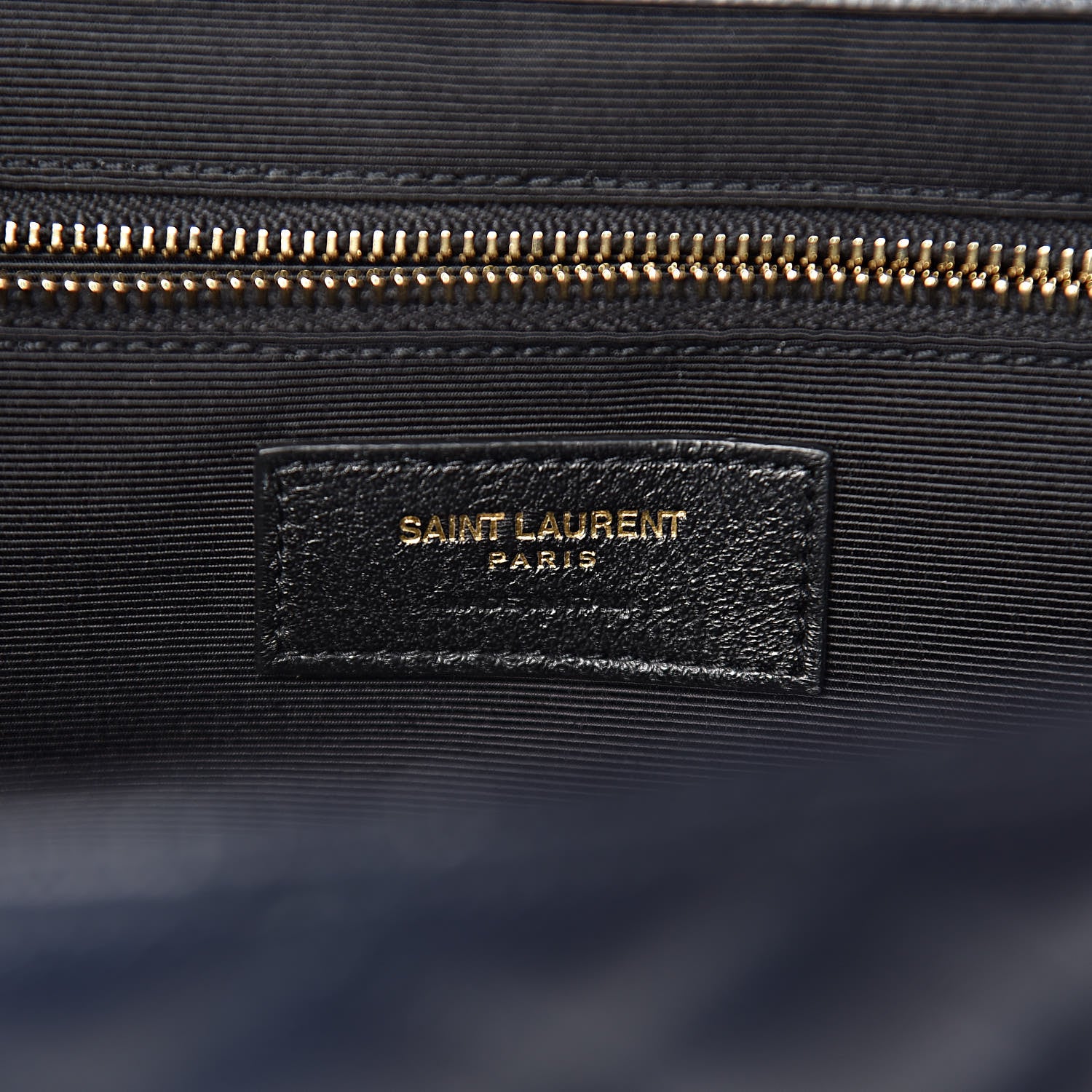 Saint Laurent Grain De Poudre Mixed Matelasse Large Triquilt Monogram Satchel Deep Marine 7 of 25