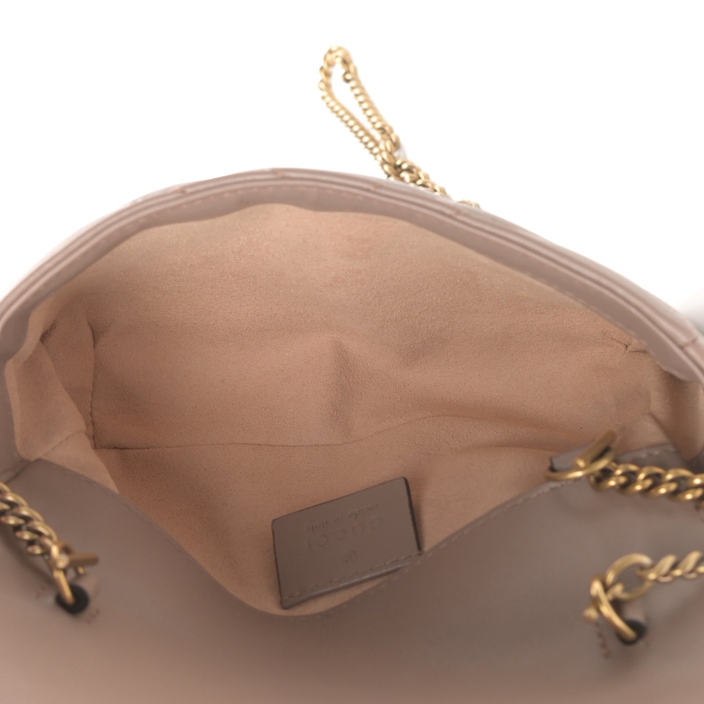 Calfskin Matelasse Super Mini GG Marmont Shoulder Bag Porcelain Rose