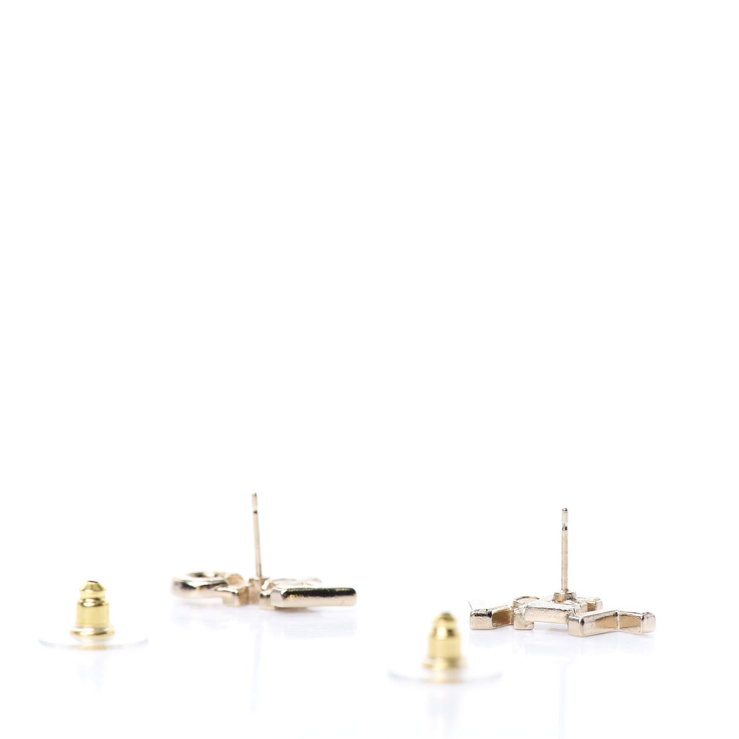 Crystal Pearl Signature Stud Earrings Gold