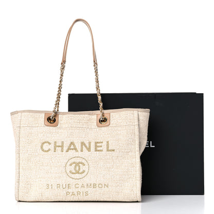 Chanel Canvas Small Deauville Tote Light Beige 14 of 14