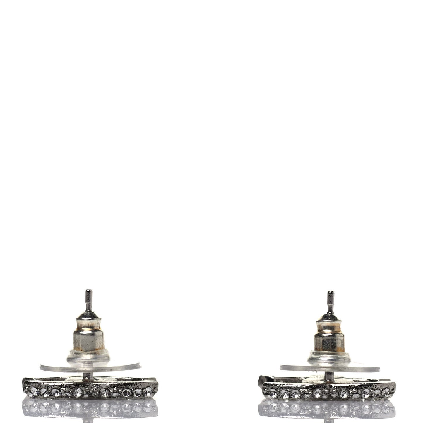 Crystal CC Earrings Silver
