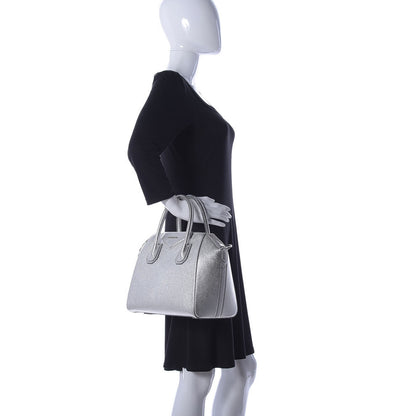 Givenchy Metallic Sugar Goatskin Small Antigona Silver 2 of 9