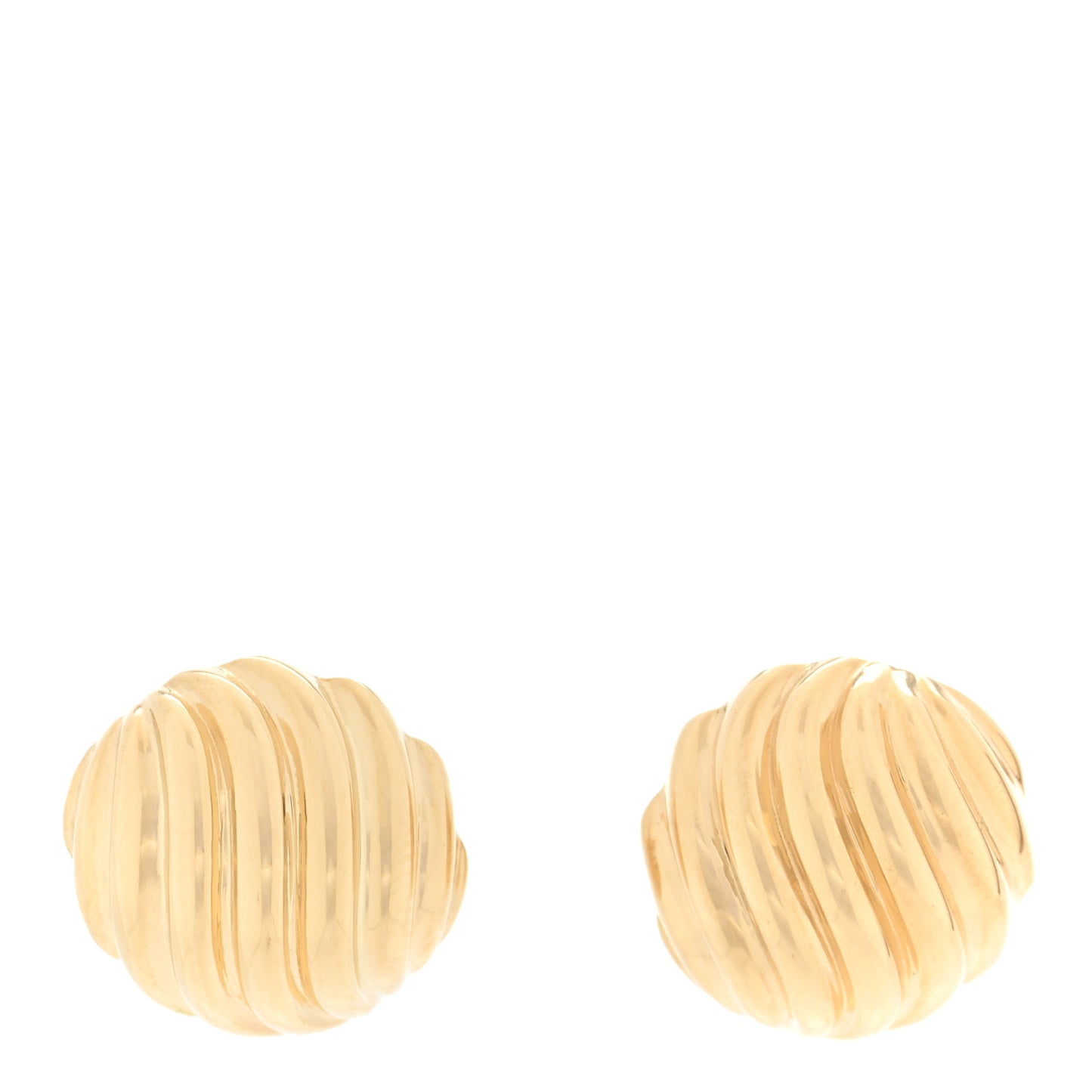 18K Yellow Gold 14mm Sculpted Cable Earrings
