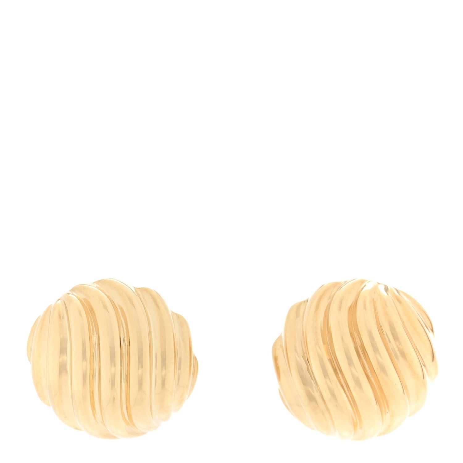 David Yurman 18K Yellow Gold 14mm Sculpted Cable Earrings 1 of 4