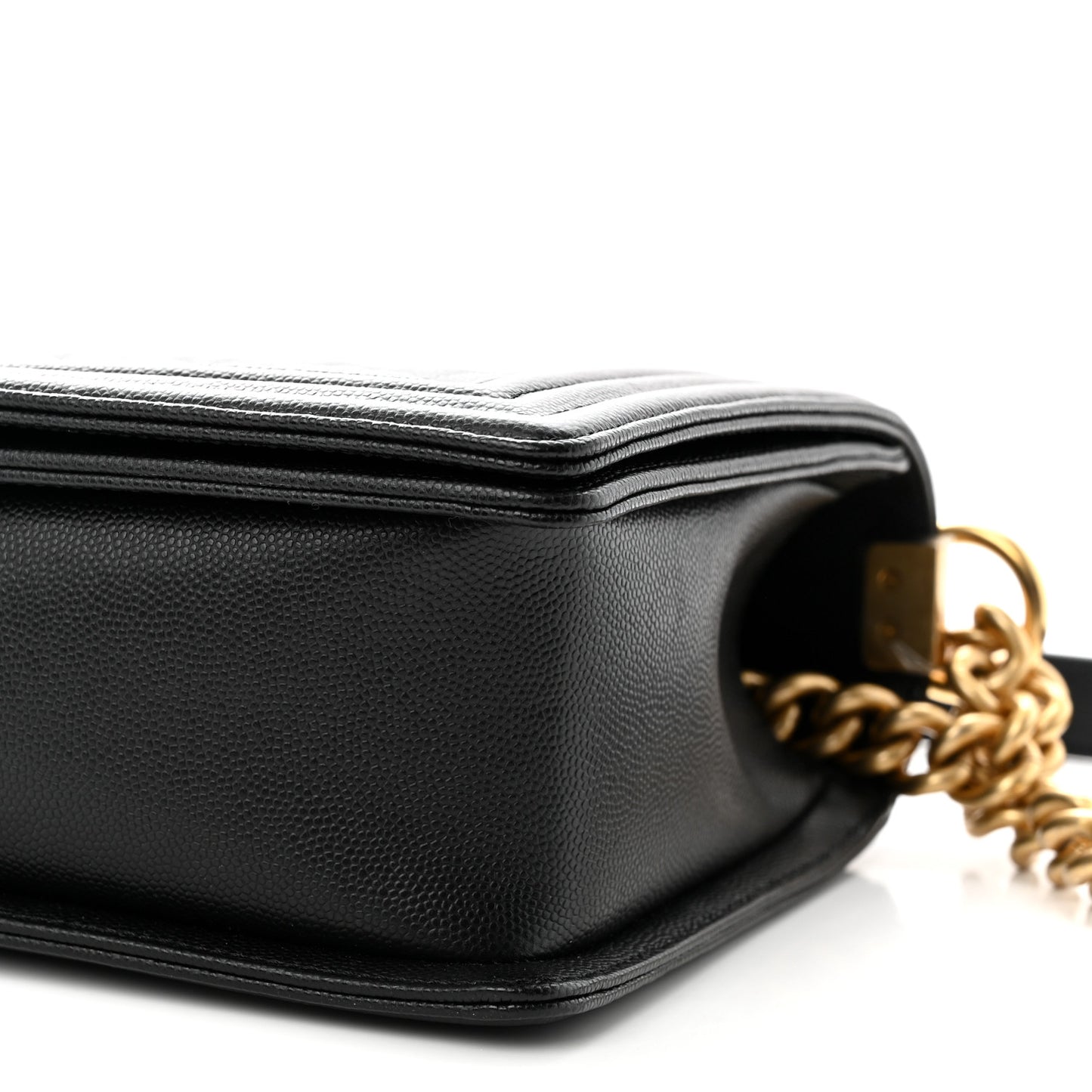 Caviar Quilted New Medium Boy Flap Black Black