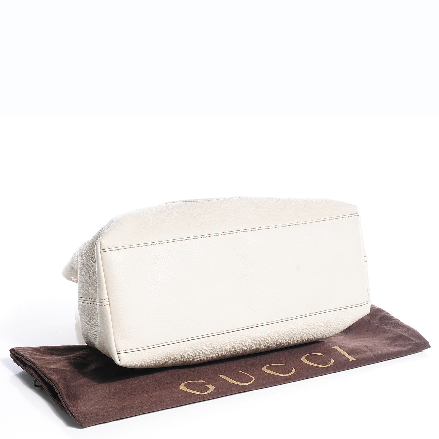 Gucci Pebbled Calfskin Medium Soho Chain Shoulder Bag Off White 4 of 7
