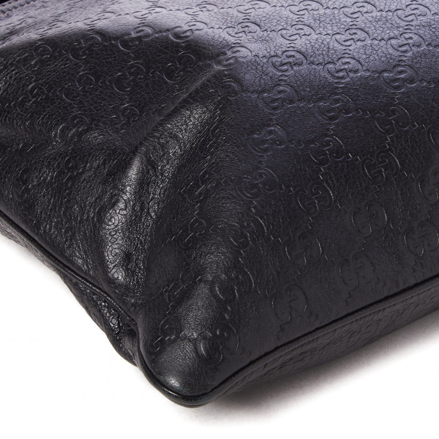 Gucci Guccissima Medium Flat Messenger Bag Black 6 of 8