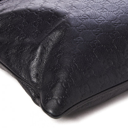 Gucci Guccissima Medium Flat Messenger Bag Black 6 of 8