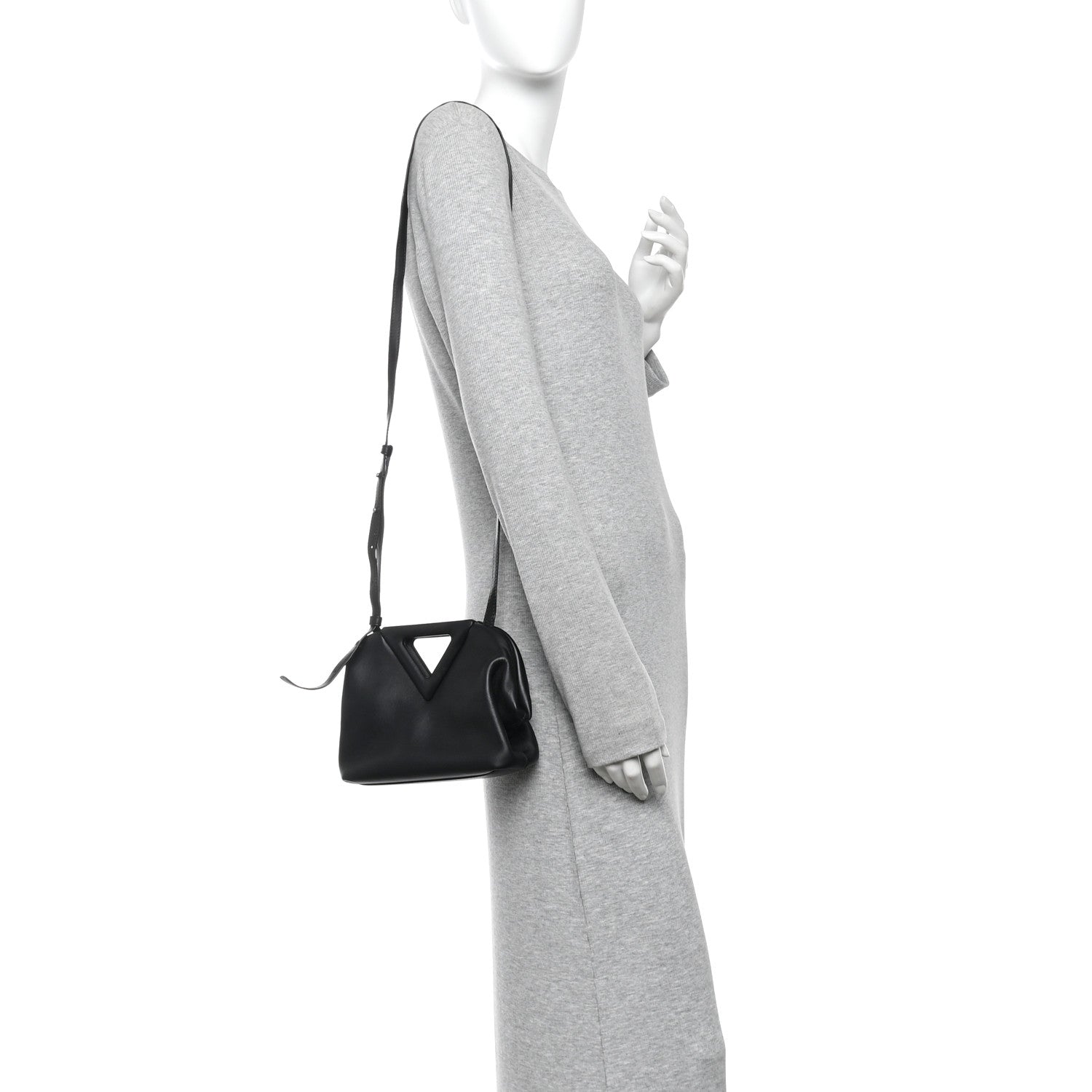 Bottega Veneta Calfskin Small The Point Triangle Bag Black 2 of 9