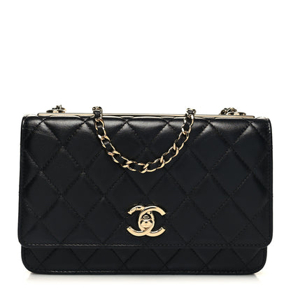 Chanel Lambskin Quilted Trendy CC Wallet On Chain WOC Black 1 of 12