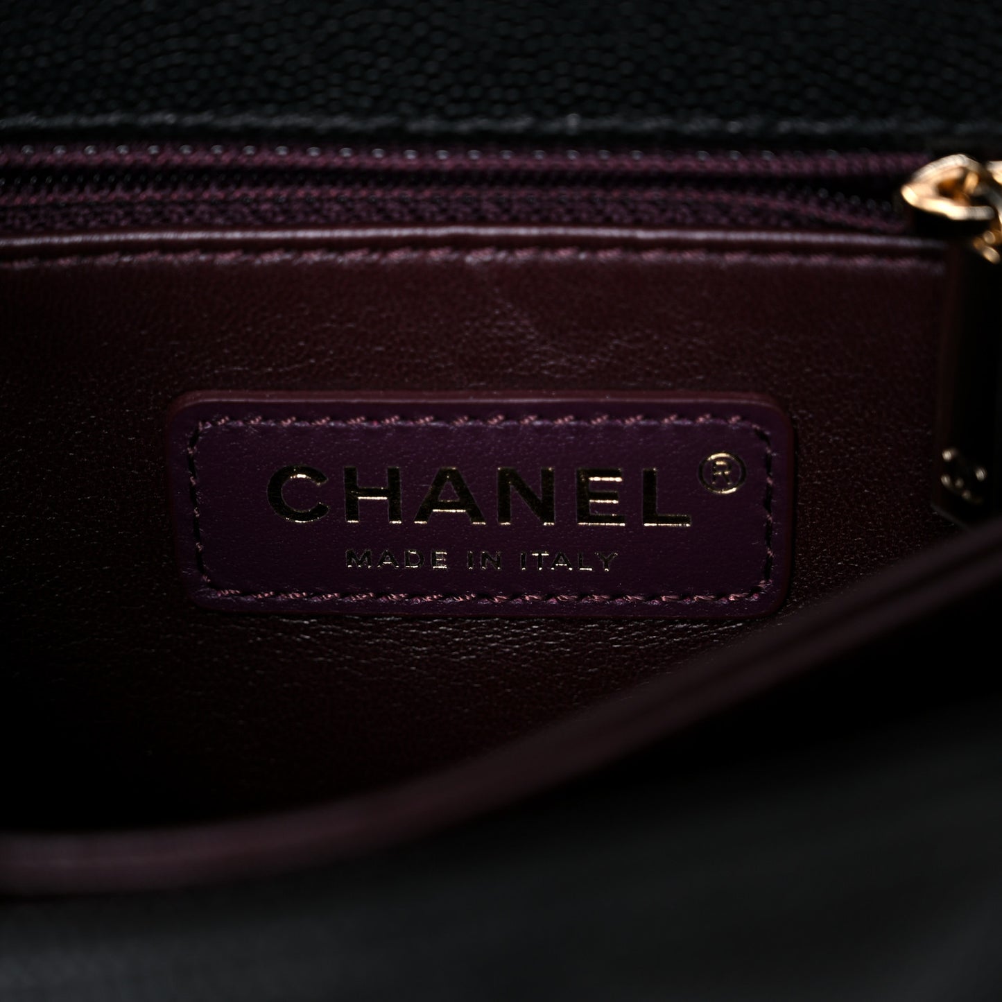 Caviar Quilted Mini Coco Handle Flap Black