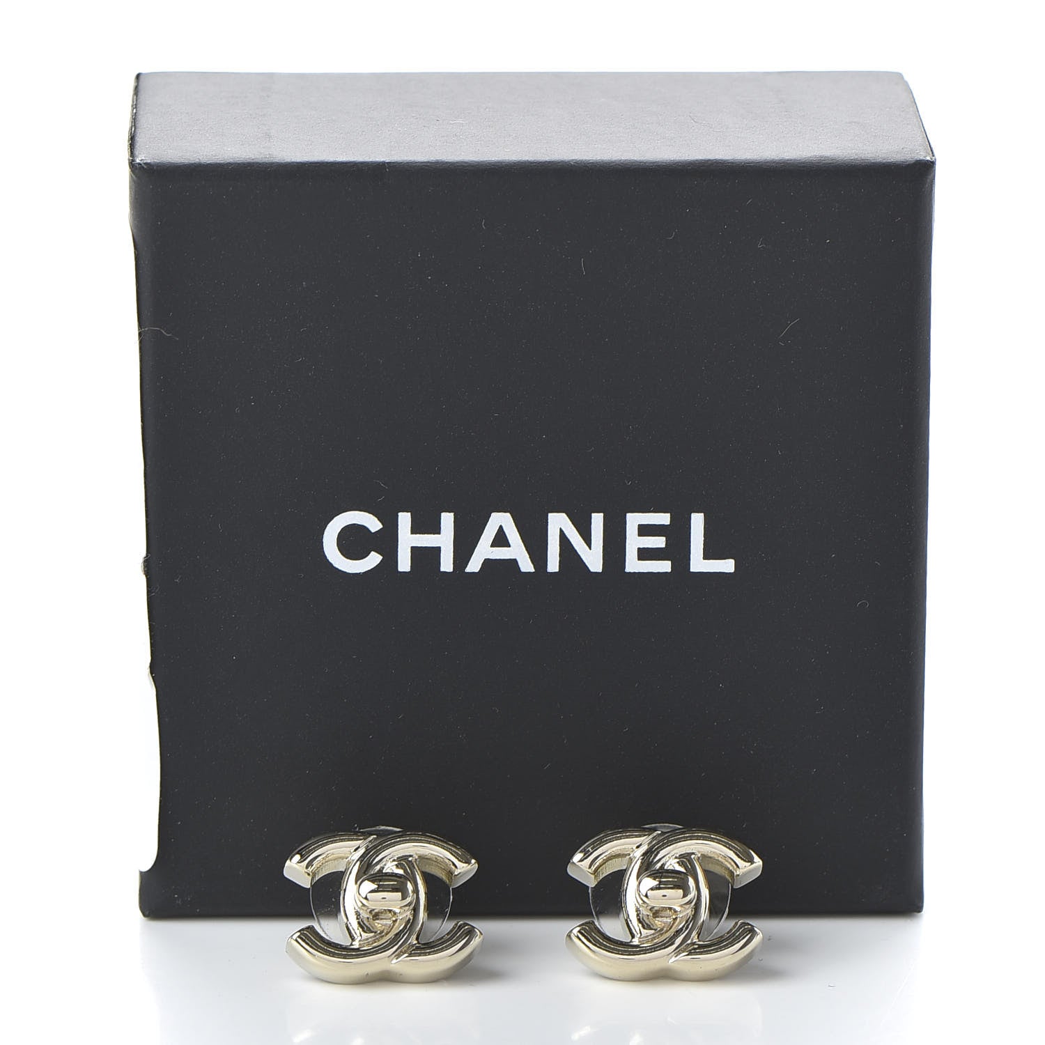 Chanel Metal CC Turnlock Earrings Gold 5 of 5
