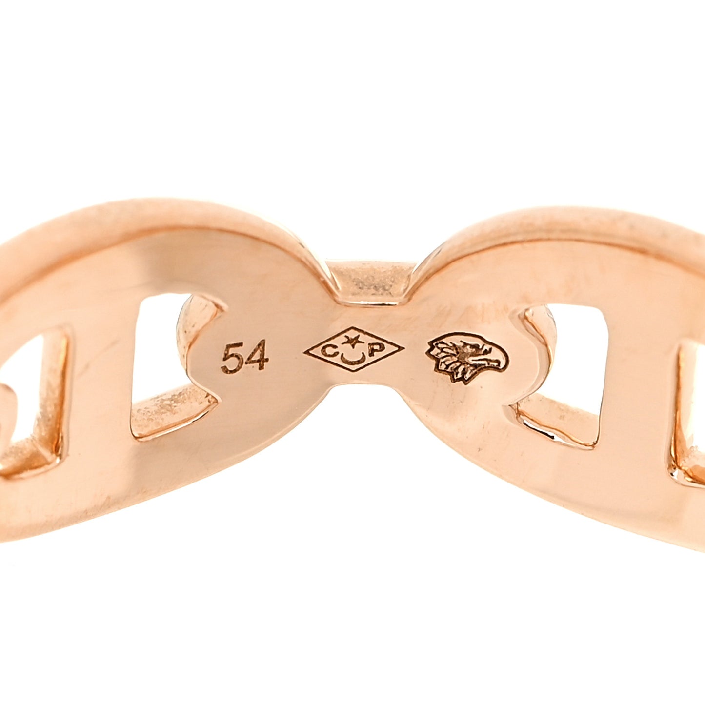 18K Rose Gold PM Chaine d'Ancre Enchainee Ring 54 6.75