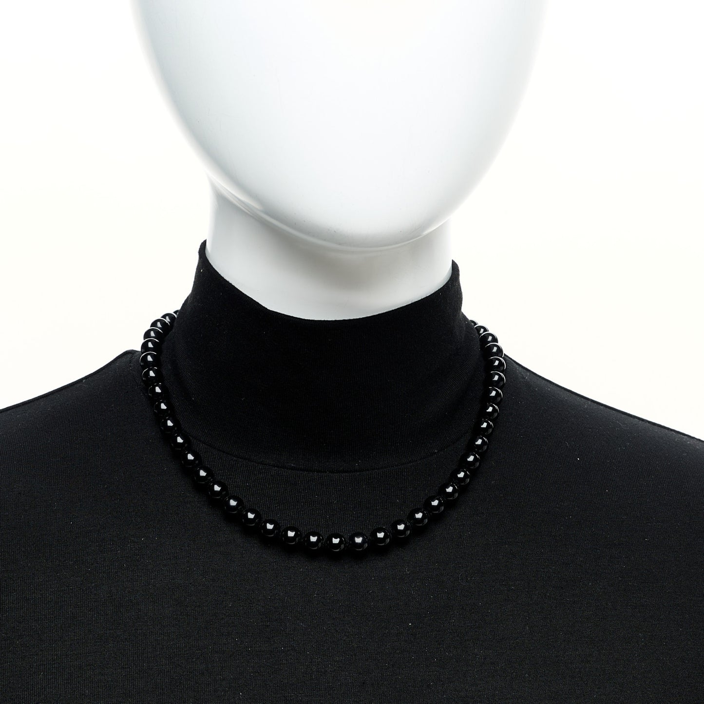 Sterling Silver Black Onyx Bead Toggle Necklace
