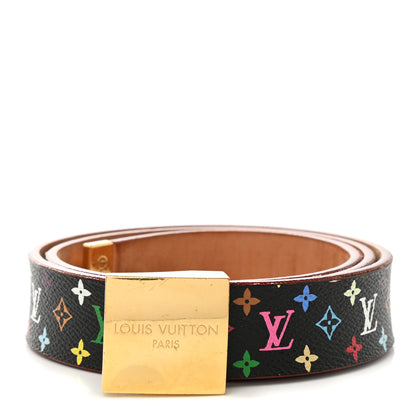 Louis Vuitton Monogram Multicolor Ceinture Belt 80 32 Black 6 of 7