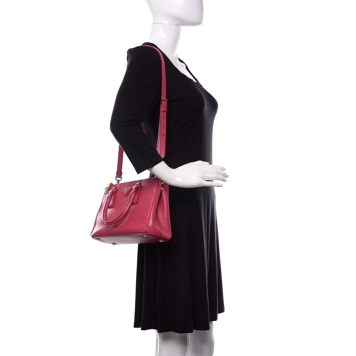 Saffiano Mini Galleria Double Zip Tote Peonia