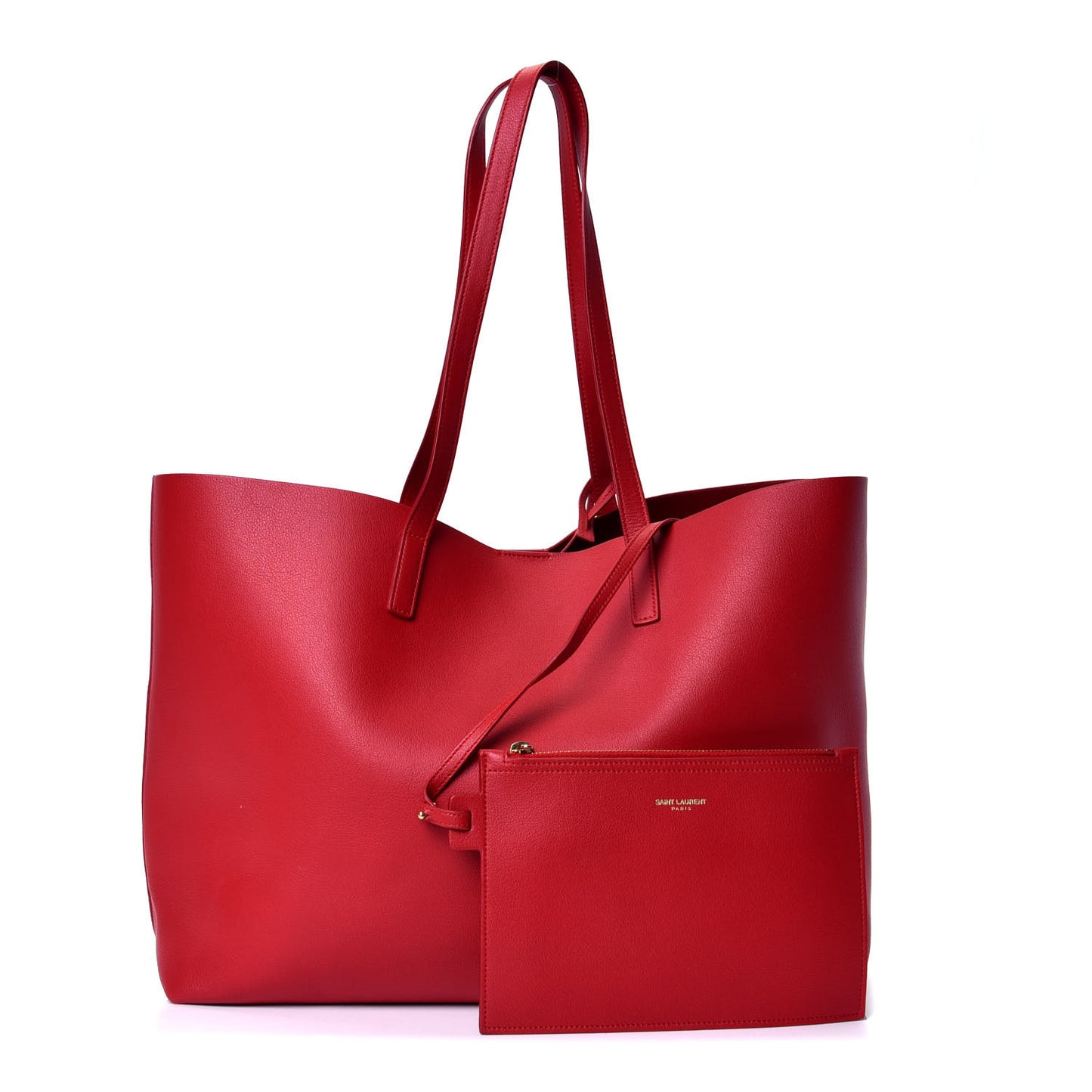 Calfskin Large Shopping Tote Red