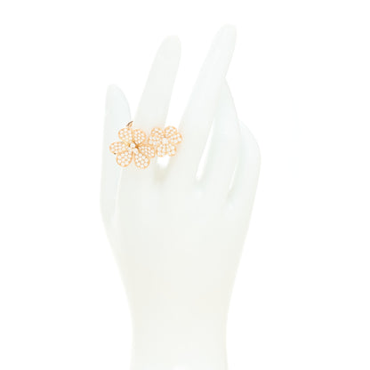 Van Cleef & Arpels 18K Rose Gold Diamond Frivole Between The Finger Pave Ring 52 6 2 of 6