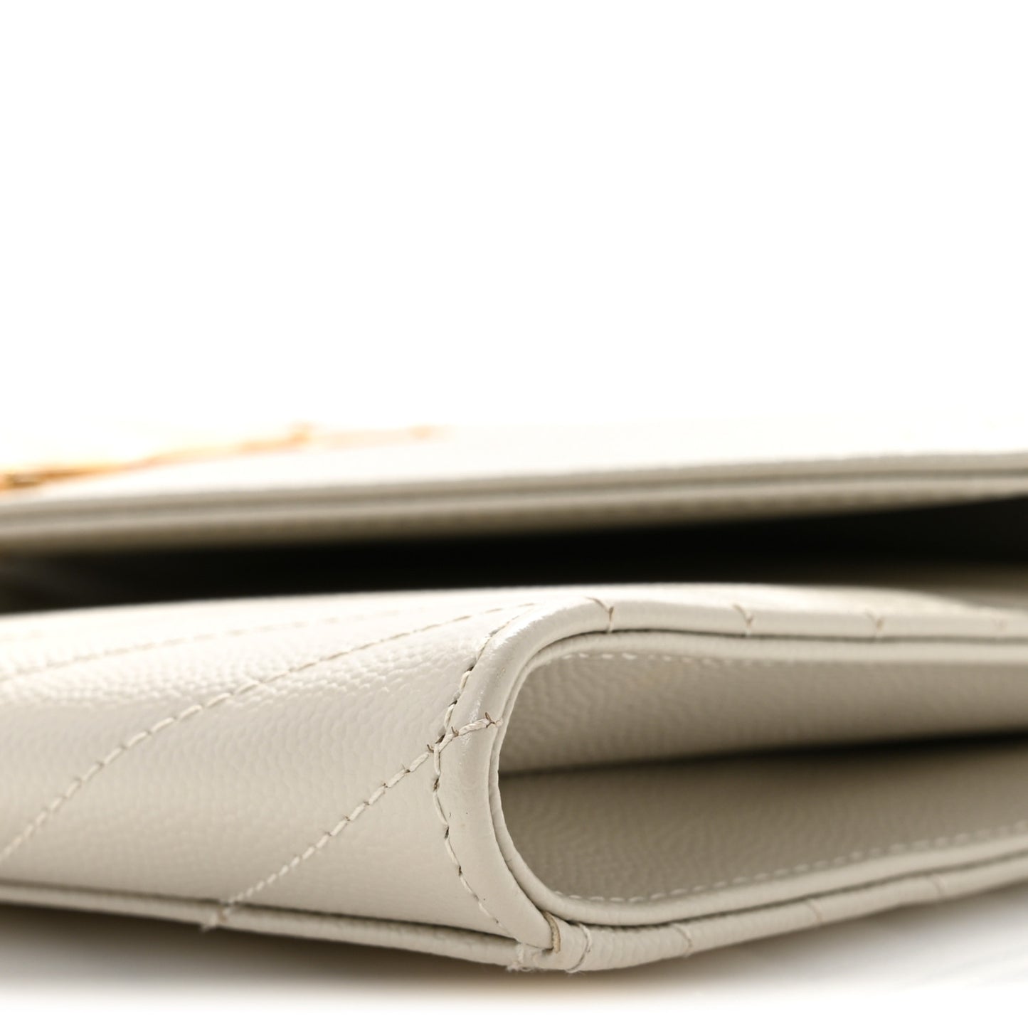 Grain De Poudre Matelasse Chevron Monogram Envelope Clutch Crema Soft