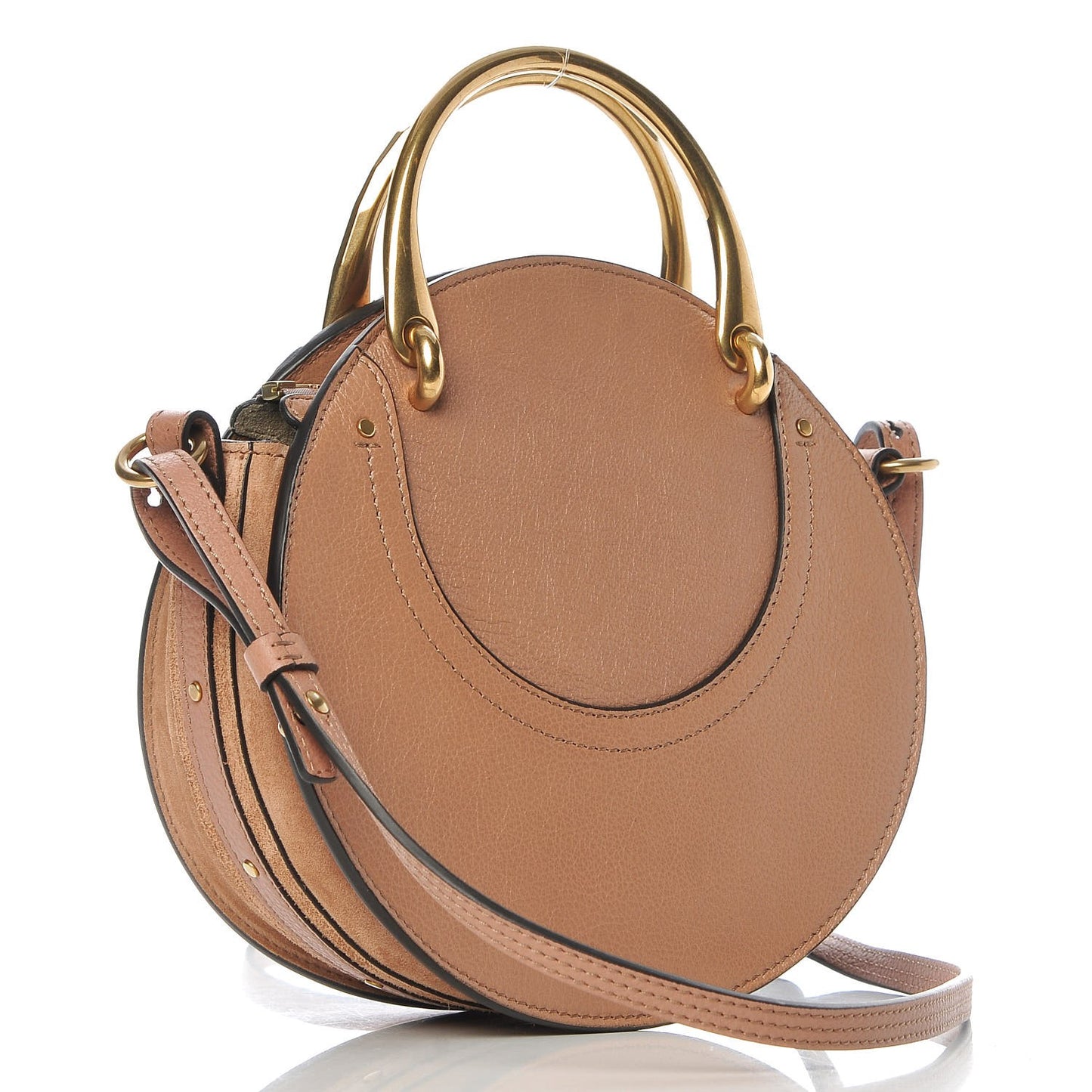 Calfskin Suede Small Pixie Bag Nougat