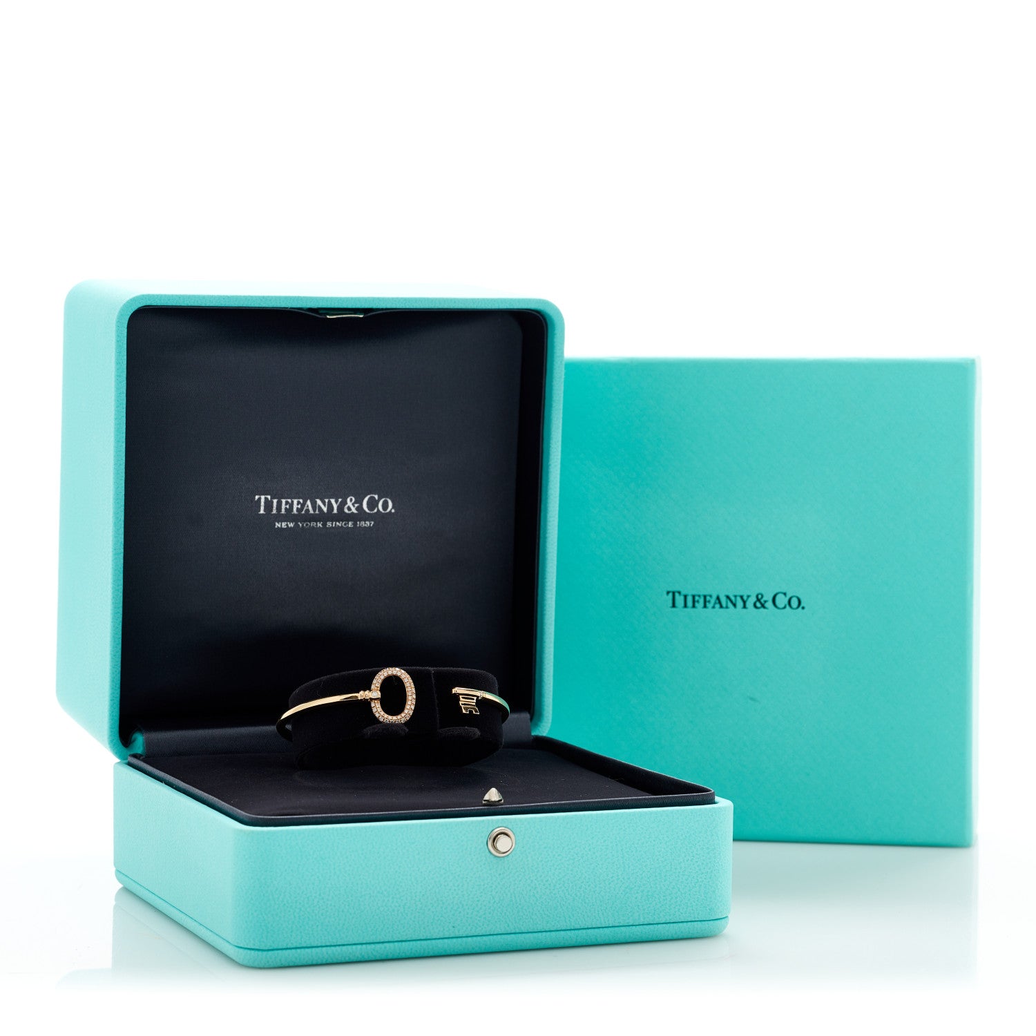 Tiffany 18K Rose Gold Diamond Keys Wire Bracelet 4 of 4