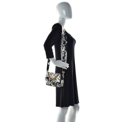 Chanel Canvas Printed Deer Coco Mini Single Flap White Black 2 of 14