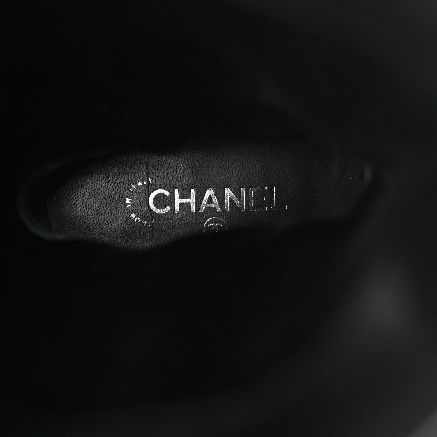 Chanel Calfskin Ascot Knee High CC Boots 37 Black 7 of 10