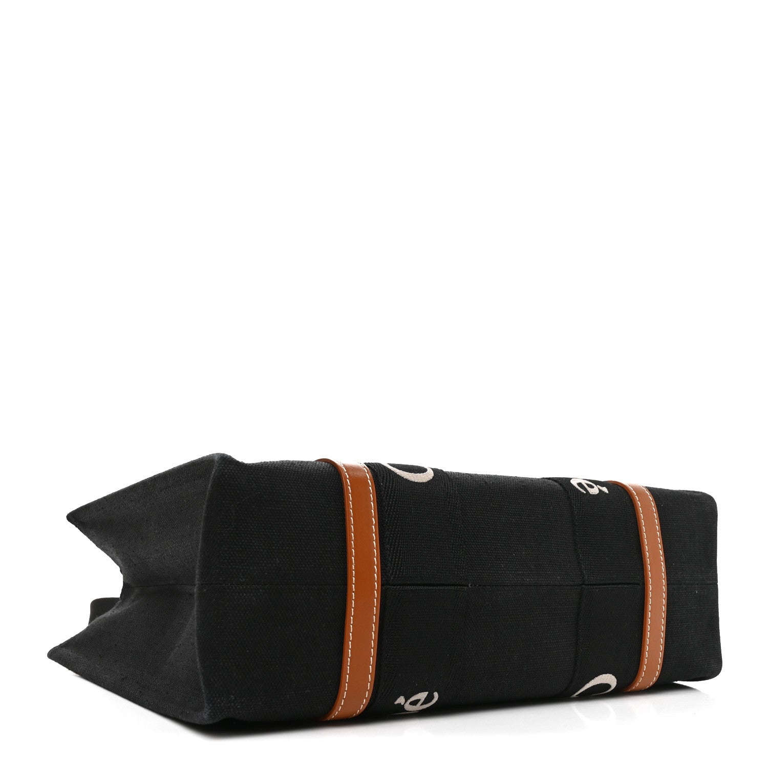 Chloe Cotton Calfskin Medium Woody Ribbon Tote Black 4 of 10