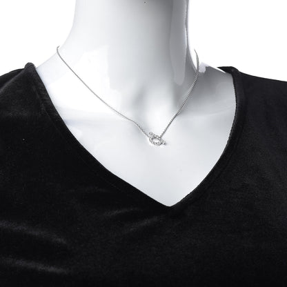 Hermes 18K White Gold Diamond Finesse Pendant Necklace 2 of 7