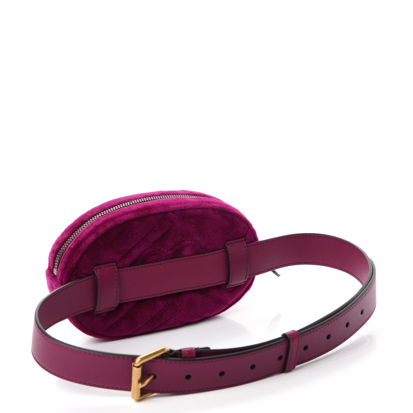 Velvet Matelasse GG Marmont Belt Bag 85 34 Fuchsia Violet Cyclamen
