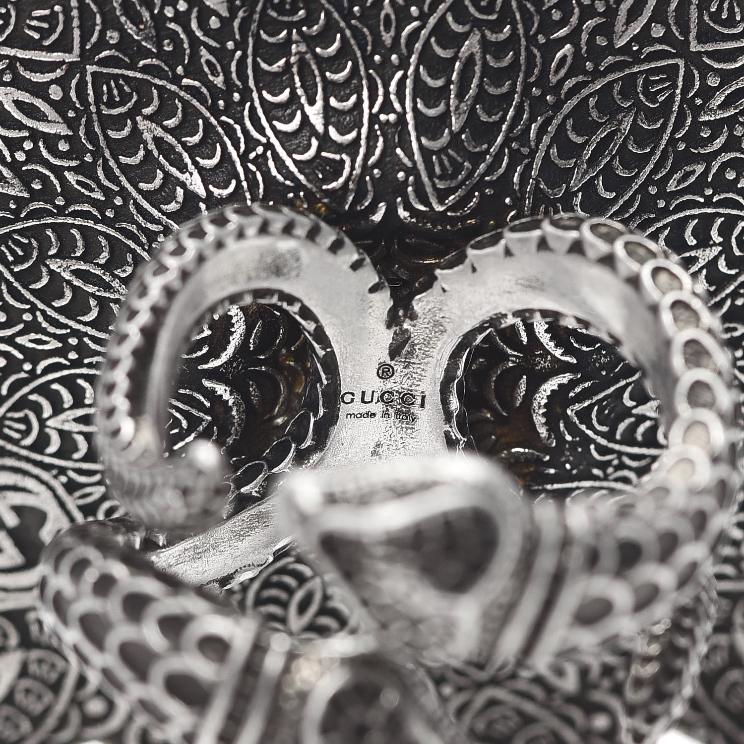 Gucci Sterling Silver Resin Flower Ring Turquoise 54 7 4 of 5