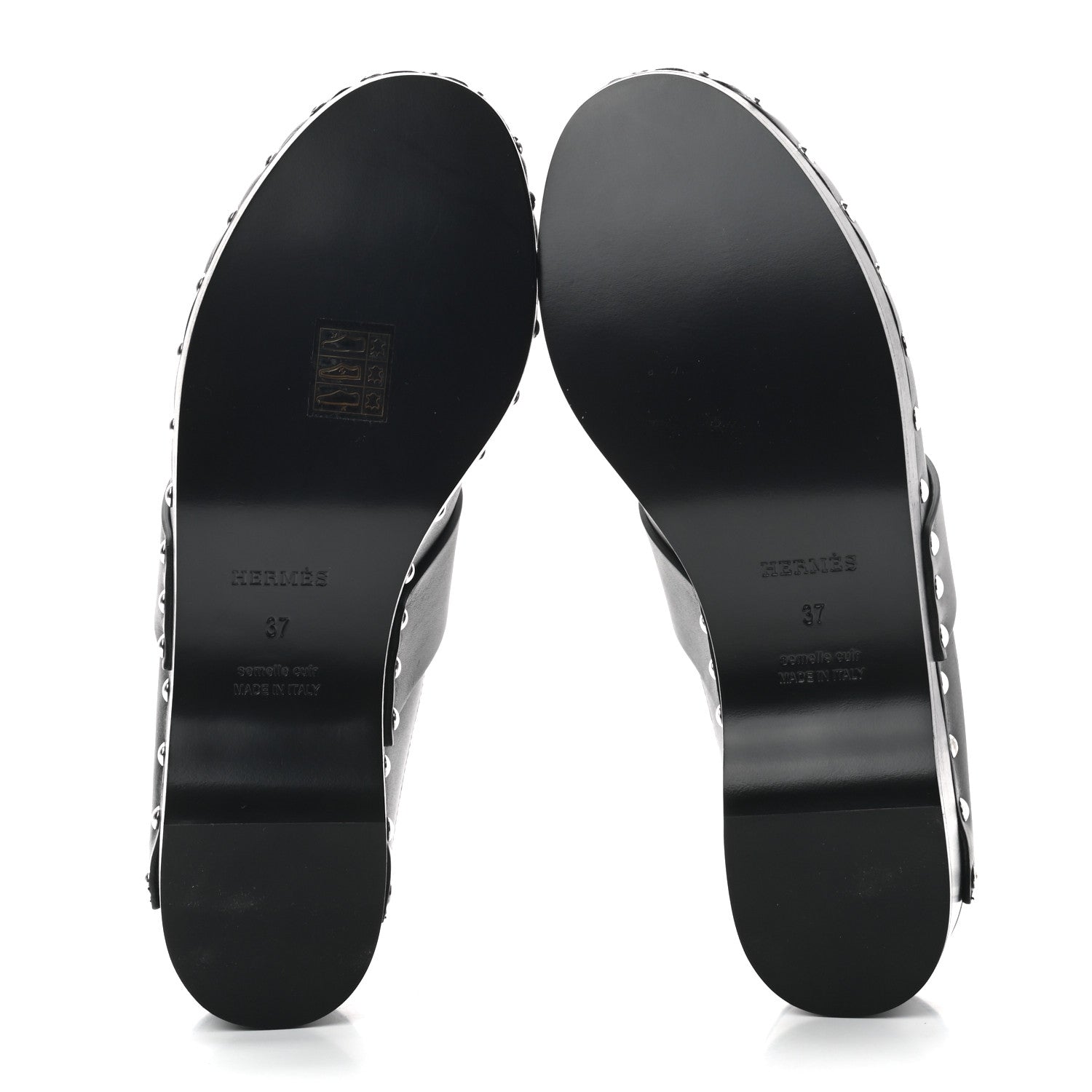 Hermes Calfskin Calya Mules 37 Black 5 of 8