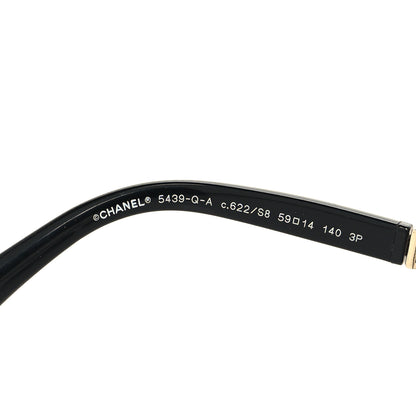 Chanel Metal Calfskin Polarized CC Chain Pilot Sunglasses 5439-Q-A Black 5 of 8