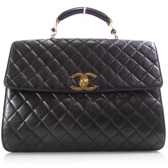 Chanel Vintage Lambskin Briefcase Laptop Bag 1 of 12