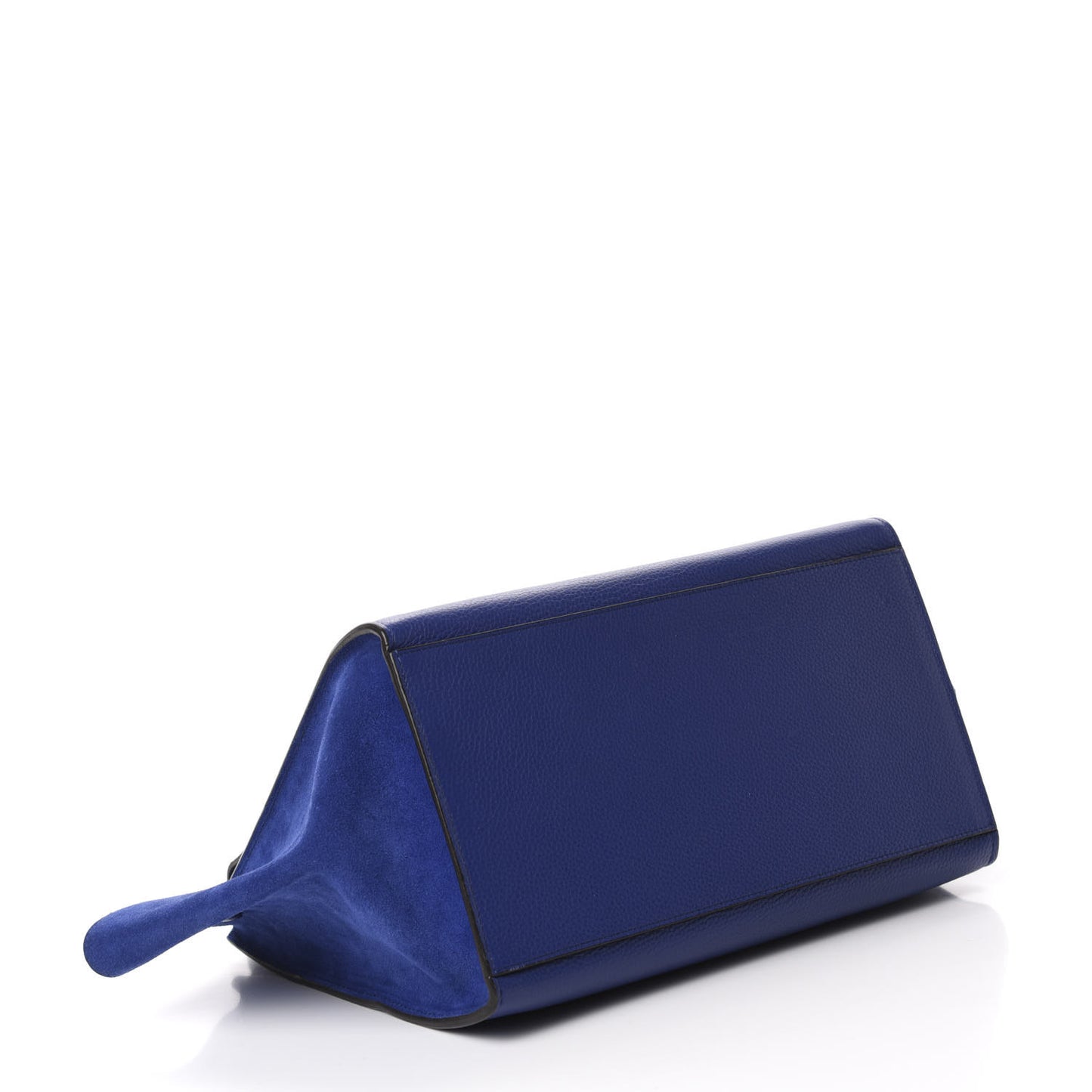 Drummed Calfskin Suede Small Trapeze Indigo