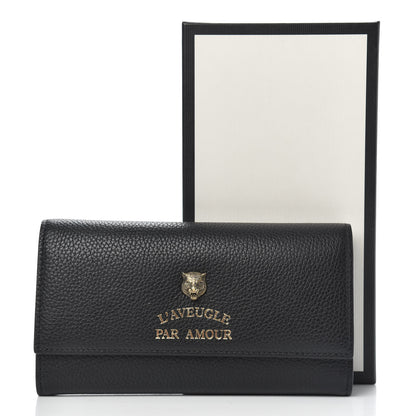 Gucci Calfskin Animalier Continental Wallet Black 9 of 9
