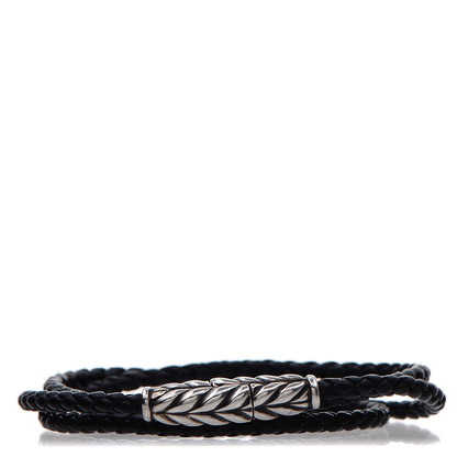 David Yurman Sterling Silver Chevron Triple-Wrap Bracelet Black 1 of 5