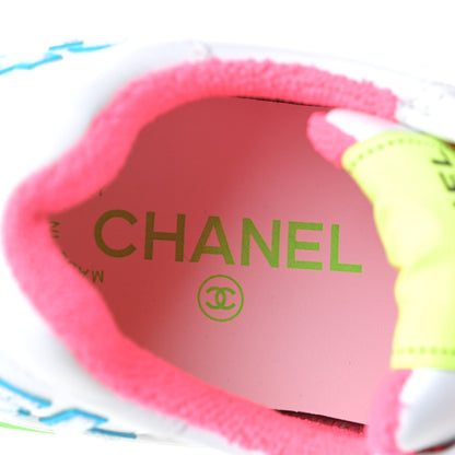 Chanel Calfskin Womens Logo Sneakers 37.5 White Multicolor 7 of 8